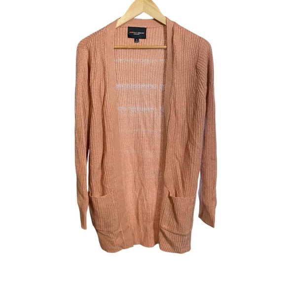 Ambiance Women's Open Cardigan Peach Pink Front Pockets Size M - Picture 1 of 12